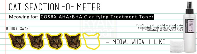 Catisfaction-o-meter (4x COSRX AHA BHA Clarifying Treatment Toner)
