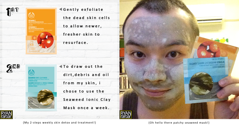TheBodyShop Vit C Dermabrasion and Seaweed Ionic Clay Mask (with captions)
