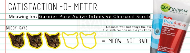 Catisfaction-o-meter (3x Garnier Pure Active Intensive Charcoal Scrub)