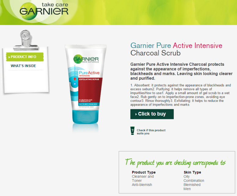 (UK version of the Garnier Pure Active Intensive Charcoal Scrub that i purchased and am using) Credit: Garnier UK website 