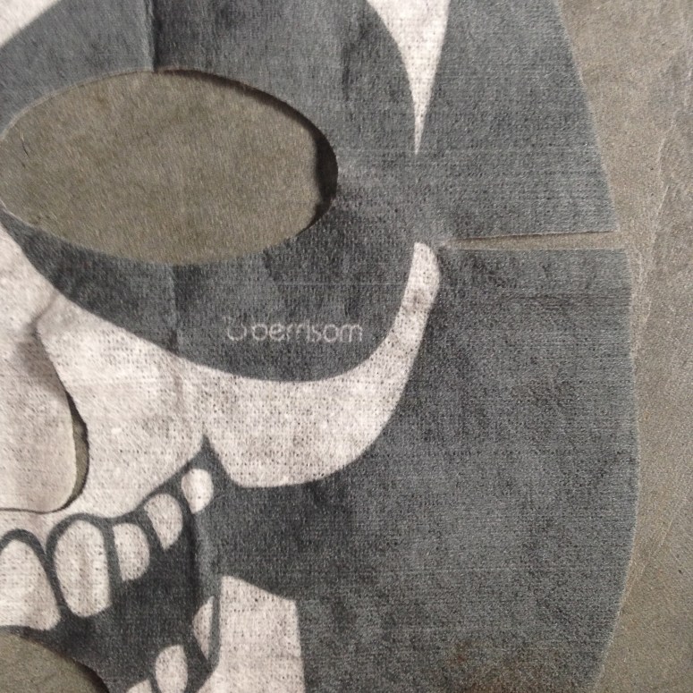 (Every piece of Berrisom character sheet masks has the brand logo printed on it. Very neat!)