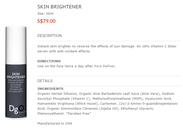 (Step 2: Brighten skin tone and lighten pigmentations/post-acne marks) Credit: Dermagold website