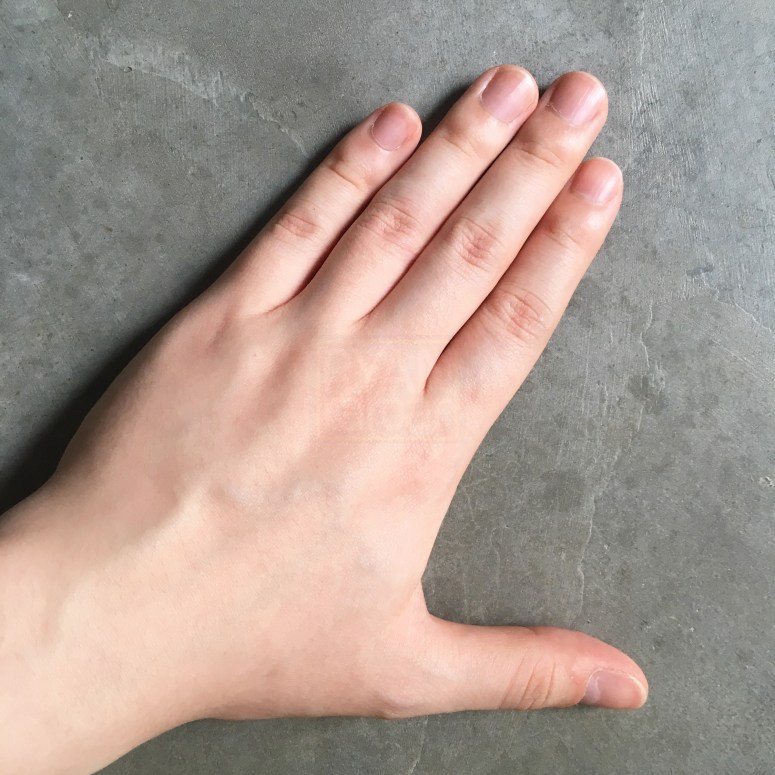 (The back of my left hand)