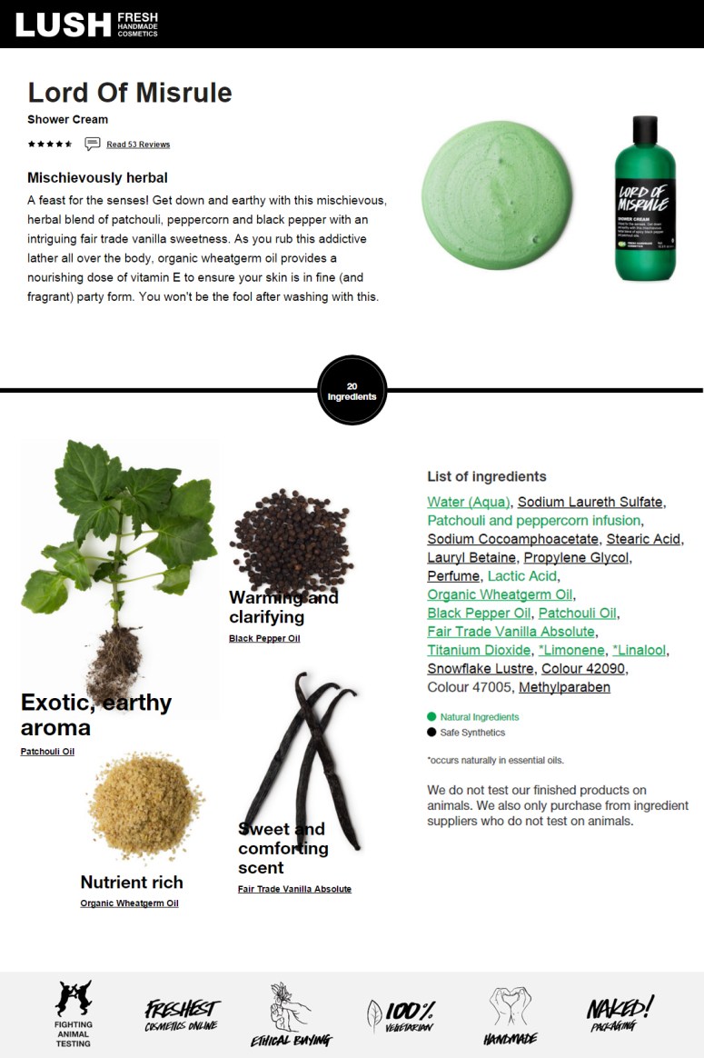 Lush Lord of Misrule Shower Cream (Info - USA)