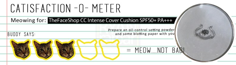 Catisfaction-o-meter (3x TheFaceShop CC Intense Cover Cushion)