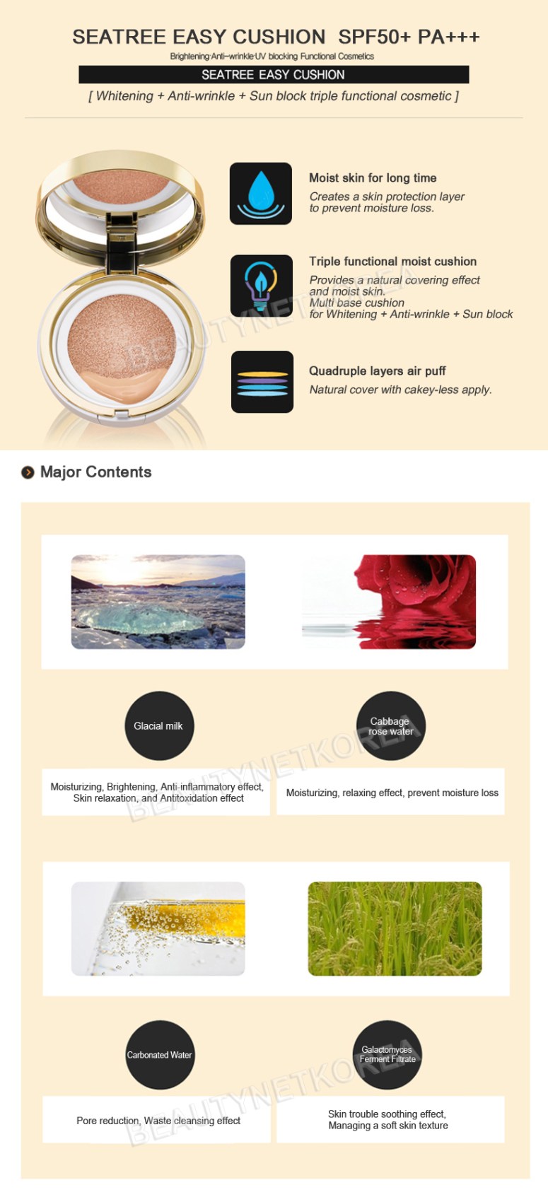 Seatree Easy Cushion SPF50+ PA+++ (Info - Eng)