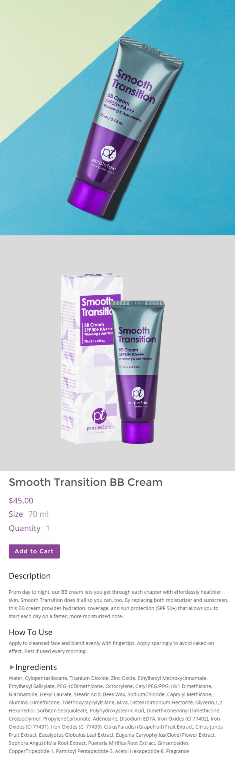 PurpleTale Smooth Transition BB Cream SPF50+ PA+++ (Product info).jpg