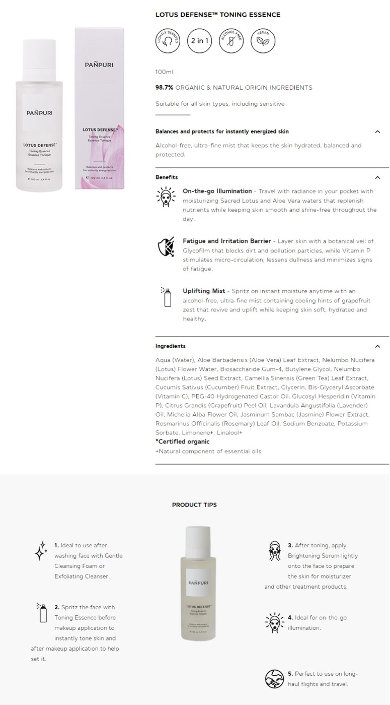 Lotus Defense Toning Essence